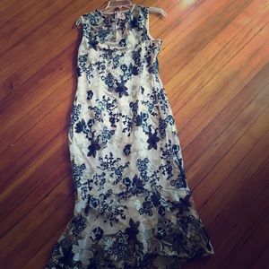 Calvin Klein sheer slip mermaid dress